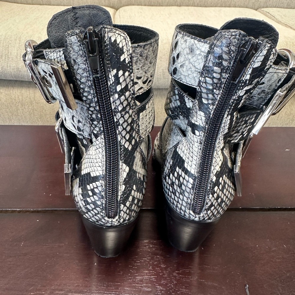 Jeffrey Campbell Pointed Python-Print Buckle Boot… - image 8